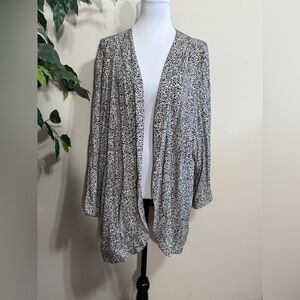 Black and White Open Front Cardigan